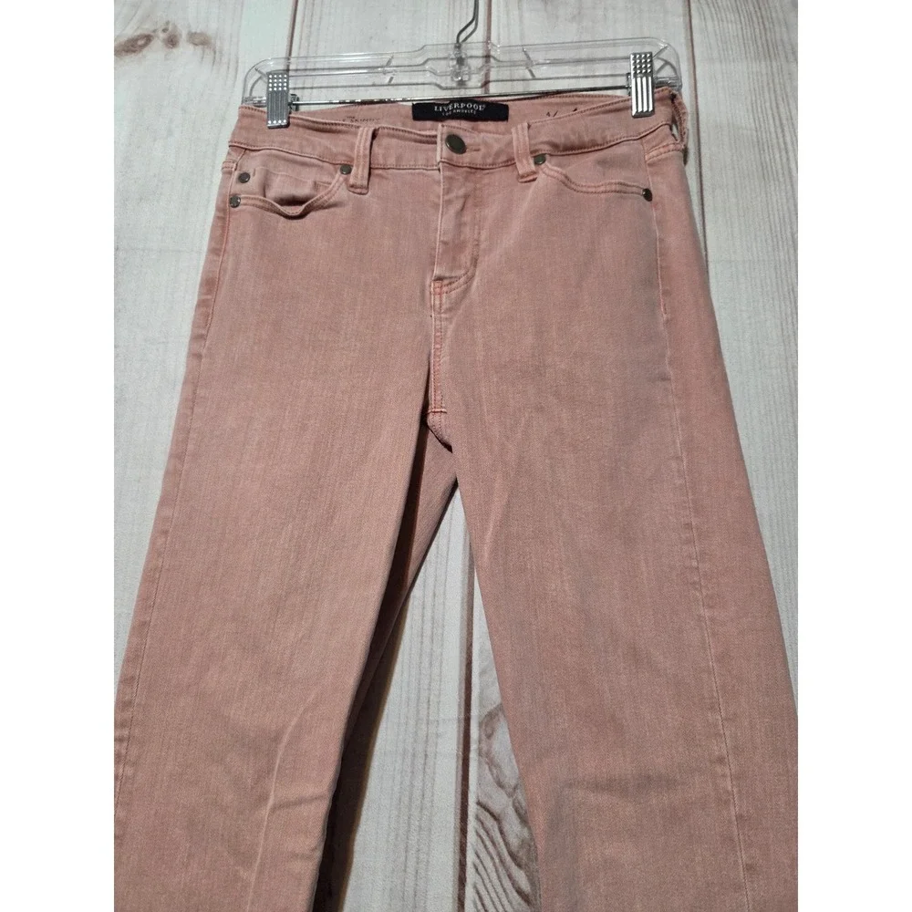 Liverpool Los Angeles Ankle Skinny Jeans Pink Dusty Rose Size 4 / 27 Mid Rise